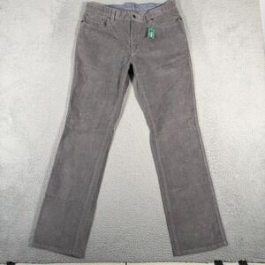 LL Bean Pants Mens 35x32 Gray 1912 Stretch Corduroy Straight Leg Casual New